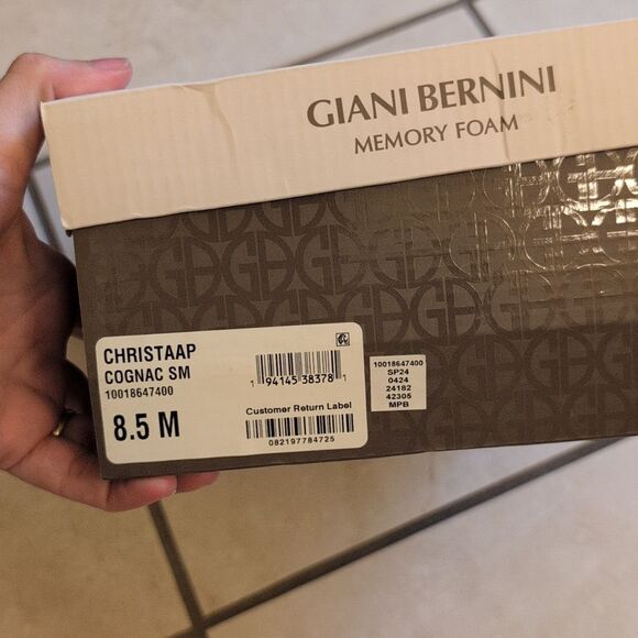 NEW Giani Bernini Christaap Wedge Sandals Cognac Brown Size 8.5 - Picture 5 of 8